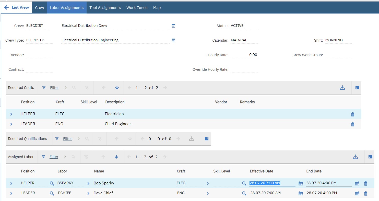 Crew Management using Graphical Scheduling applications