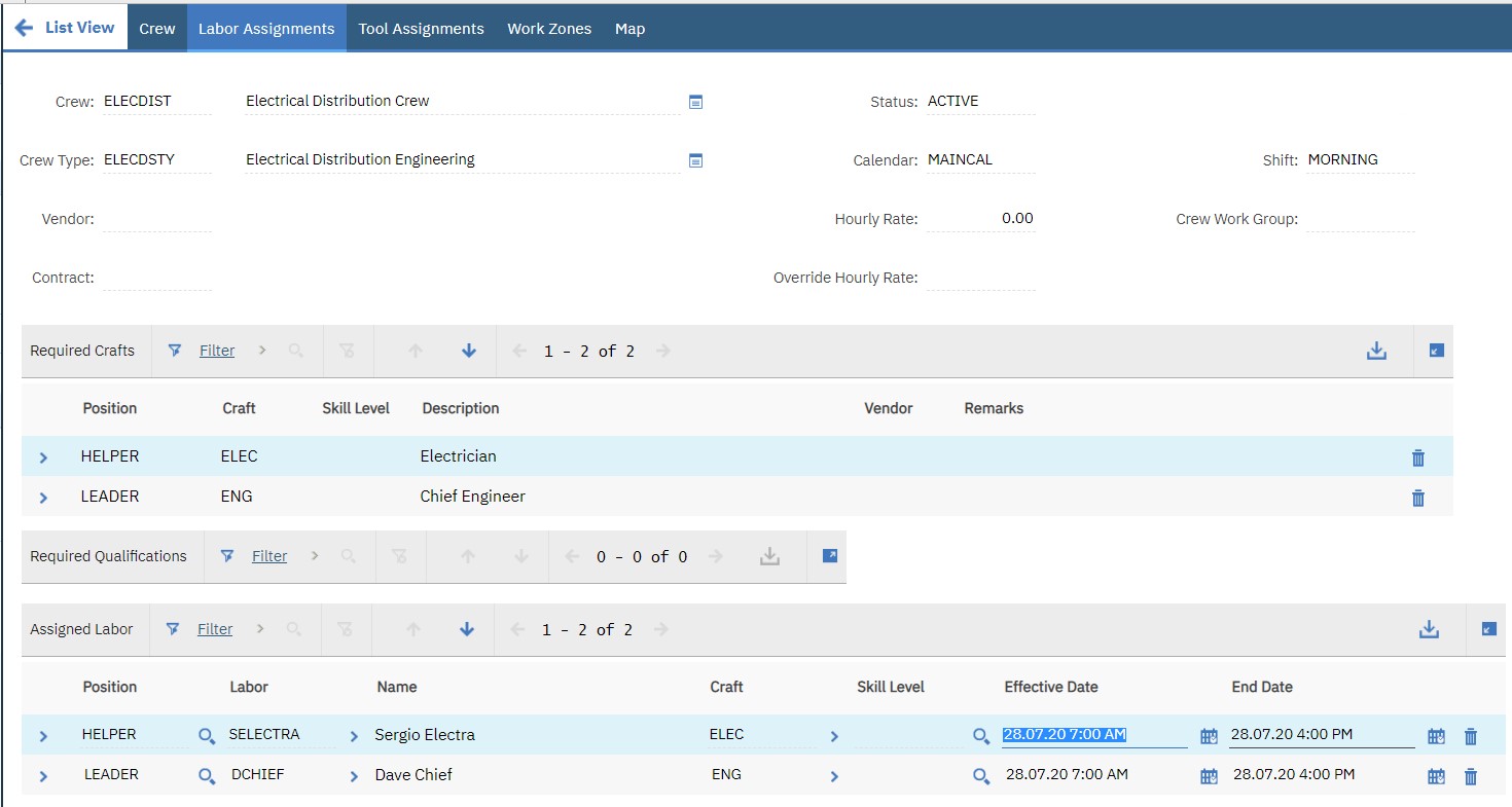 Crew Management using Graphical Scheduling applications