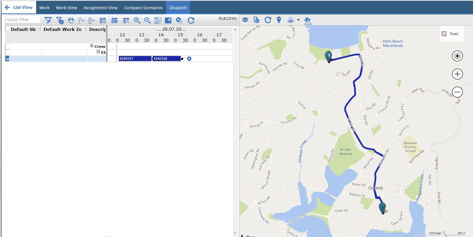 Crew Management using Graphical Scheduling applications